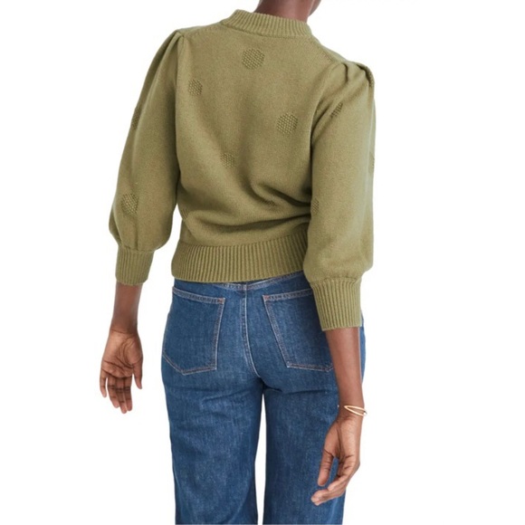 Madewell Eaton Dotted puffSleeve Pullover Sweater - Picture 8 of 13